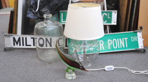 Lot 73 - Small Lot of Mostly Glass Items & 3 x Street Signs incl Italian Art