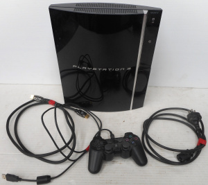 Lot 108 - Modern Sony Playstation 3 with Controller and cables