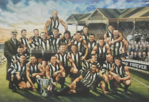 Lot 115 - Large Framed Collingwood Football Club Commemorative Print Team of the