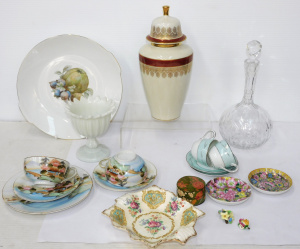 Lot 137 - Group lot of Vintage ceramics & Glass inc Crystal Decanter, Orient