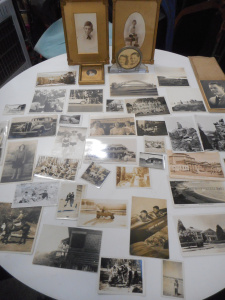 Lot 149 - Large lot Vintage photos and postcards of interesting subjects, incl p