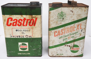 Lot 152 - 2 x Vintage Castrol Motor Oil One Gallon Tins incl Castrol XL w Liquid