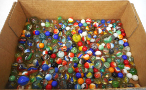 Lot 154 - Box Vintage Marbles various sizes