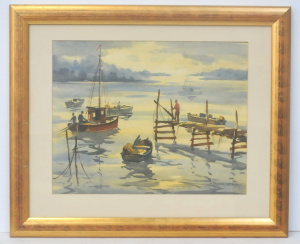Lot 171 - Ernest Vogel (1909-1993) Gilt Framed Watercolour - 'Neerite Fishing Vi
