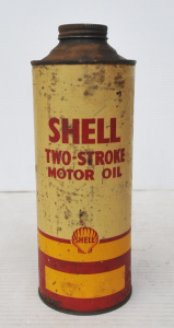 Lot 208 - Vintage SHELL 1 Imperial Quart Two-Stroke Motor Oil Tin