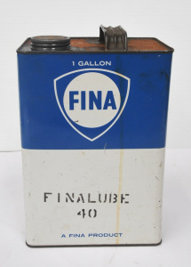 Lot 209 - Vintage FINA 1 Gallon Finalube 40 Oil Tin