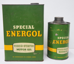 Lot 210 - 2 x Vintage Special Energol Visco Static Motor Oil Tins incl 1 Imperia