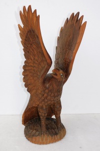Lot 220 - Large Wooden carved eagle 64cm H