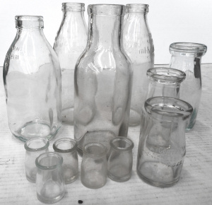 Lot 239 - Group lot - Vintage Milk & Cream Bottles - MBR 600ml, 1 Pints, Hal