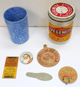 Lot 276 - Group Mixed Vintage items inc Peter Icecream Cardboard lid - Dixie Pl