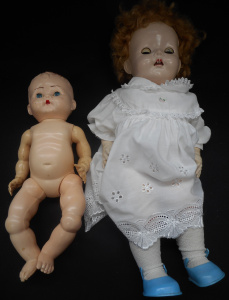 Lot 283 - 2 x Vintage 1950s Hard Plastic Dolls inc, English Pedigree with sleep