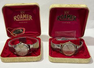 Lot 297 - 2 x1950s Gents Roamer wristwatches incl Roamer - both working with bo