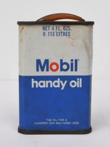 Lot 304 - Vintage Mobil Handy Oil Four Fluid Ounce Tin w Contents