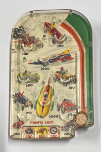 Lot 312 - 1950s MacRobertsons plastic toffee box novelty Speed Track pinball Gam
