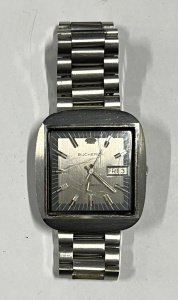 Lot 322 - 1970s Gents Bucherer square shaped Automatic wristwatch - working, bo