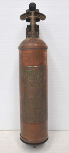 Lot 327 - Vintage Copper Simplex Auto-Tyre Fire Extinguisher w Mounting Bracket