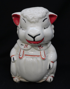 Lot 333 - Vintage 1950s Apco Ceramic Sheep Cookie Jar - hand painted - possibly