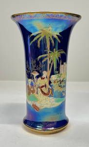 Lot 370 - 1920s W & R Carlton Ware blue lustre Egyptian pattern Vase (No 288