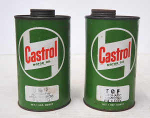Lot 374 - 2 x Vintage Castrol Motor Oil 1 Imperial Quart Tins - TQF Automatic Tr