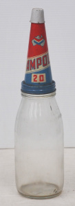 Lot 392 - Vintage Australian Ampol Oil Tin Top Pourer on 1 Quart bottle - Ampol