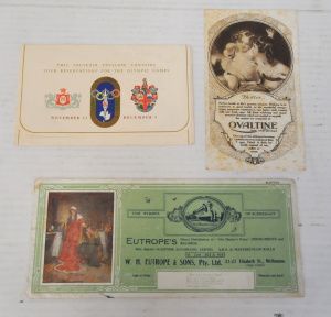 Lot 53 - 2 x Vintage Advertising Blotters incl His Masters Voice, Ovaltine &