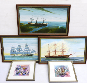 Lot 69 - Group lot - Oil paintings & Watercolours - Pair small framed WCs 'R