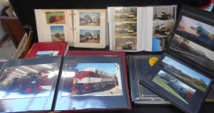 Lot 73 - 2 x Boxes with 10 x Photo albums and contents - Historical Trains, Pla