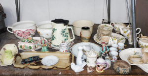 Lot 96 - 2 x Boxes Mixed items inc Vintage Speckled Electric Jug, Gouda hpainted
