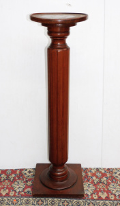 Lot 123 - Vintage Blackwood Turned & Fluted Pedestal 103cm H