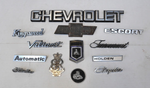 Lot 145 - Lot of Vintage Car Badges incl Chevrolet, Holden ,Escort , Chrysler, V