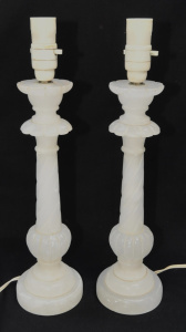Lot 188 - Pair alabaster Table Lamps - Approx 45cm H Each