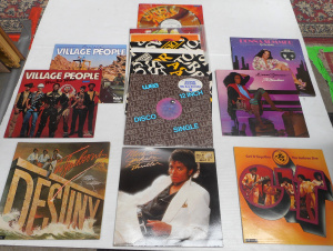 Lot 196 - Group Vintage Vinyl Records - LPs ( incl The Jacksons, Donna Summer, V