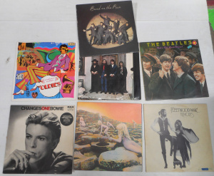 Lot 206 - Group Vintage Vinyl LP Records, incl Beatles, Bowie, Led Zeppelin, Fle