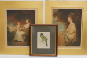 Lot 223 - 3 x vintage Framed & Mounted Mezzotints & Engravings - Hand co