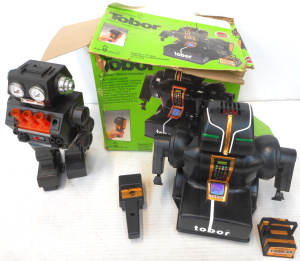 Lot 237 - 2 x Vintage Battery-operated Toy Robots, incl boxed Tobor Remote Contr