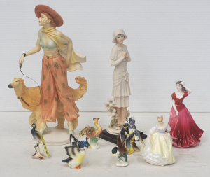 Lot 244 - Group lot of Ceramic figures inc Royal Doulton Fair Lady HN3216 10cm H