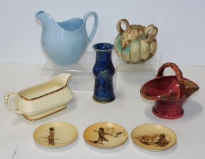 Lot 270 - Group lot of Vintage Ceramics inc Czech Ditmar Albrecht Vase ribbed wi