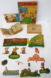 Lot 287 - Group lot of Vintage Walt Disney Books & Ephemera inc Card Board C