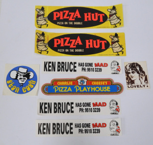 Lot 298 - Small group lot - Vintage Advertising Stickers - Ken Bruce has gone Ma