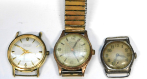 Lot 300 - 3 x Vintage Mens Watches - 1970s Huguenin Automatic (working) + Sansdo