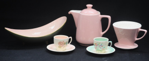 Lot 349 - Group lot - Vintage Modernist Ceramics - Pink Melitta Coffee Pot &