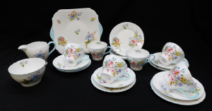 Lot 362 - 1940s English Shelley China Afternoon Tea set for 6 - Wild Flowers pat