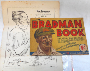 Lot 364 - 2 x pieces Vintage Don Bradman ephemera - 'The Bradman Book' pub by At