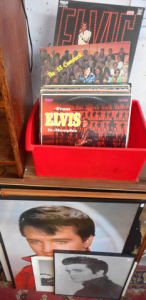 Group lot Elvis Presley Vinyl LP Records and Framed Posters
