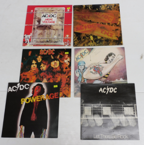 Group Vintage ACDC Vinyl LP Records - High Voltage, TNT, Dirty Deeds, Highway to