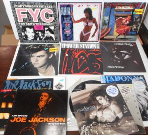 Group Vintage Vinyl LP Records, incl Madonna, Joe Jackson, Cyndi Lauper, Sabrina