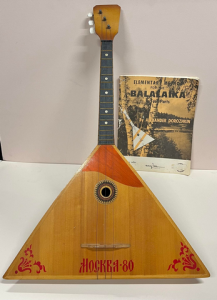 Russian Balalaika string wooden instrument with method Booklet - poss souvenir f