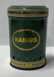 Small vintage Swedish Radius No 42 camping stove fitted in tin