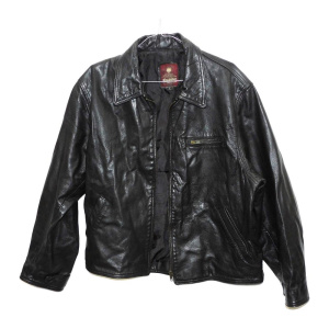 Lot 19 - Vintage Mens Stateline Australian Black Leather Jacket - Zip front Size