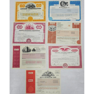 Lot 58 - Group lot Vintage ephemera - Share certificates in 1961 Baldwin Securit